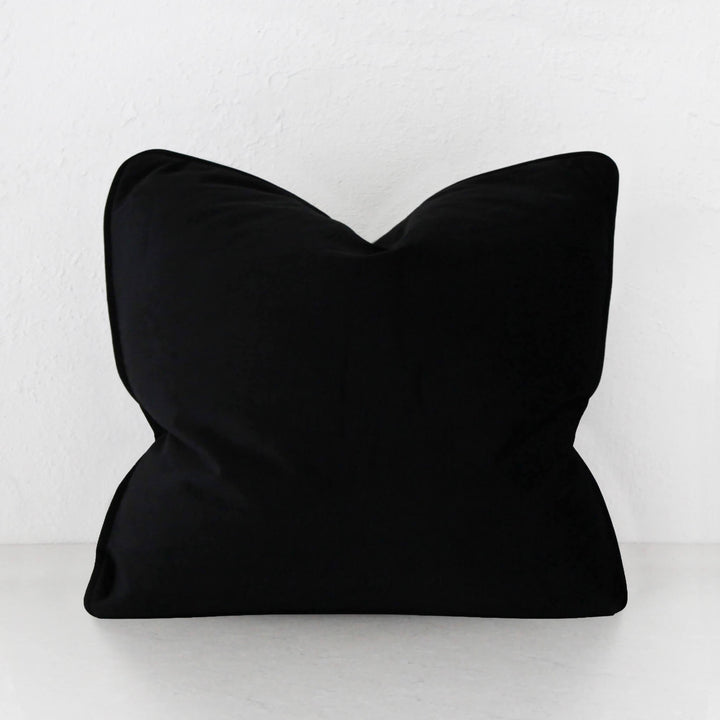 CARSON CUSHION | NOIR  BLACK VELVET | 50X50