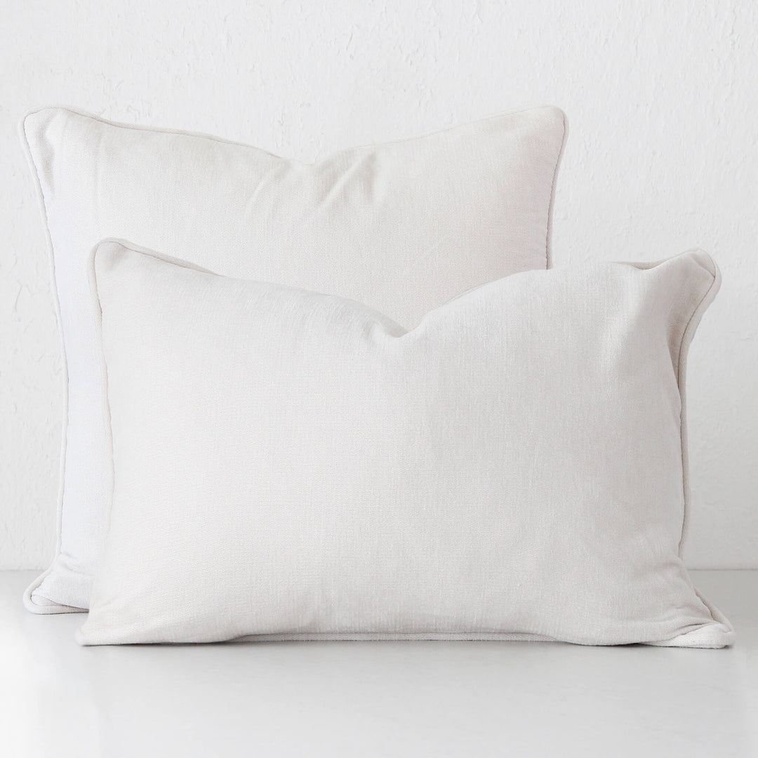 CARSON CUSHION BUNDLE X2 | 40 x 60 + 50 x 50 | WHITE