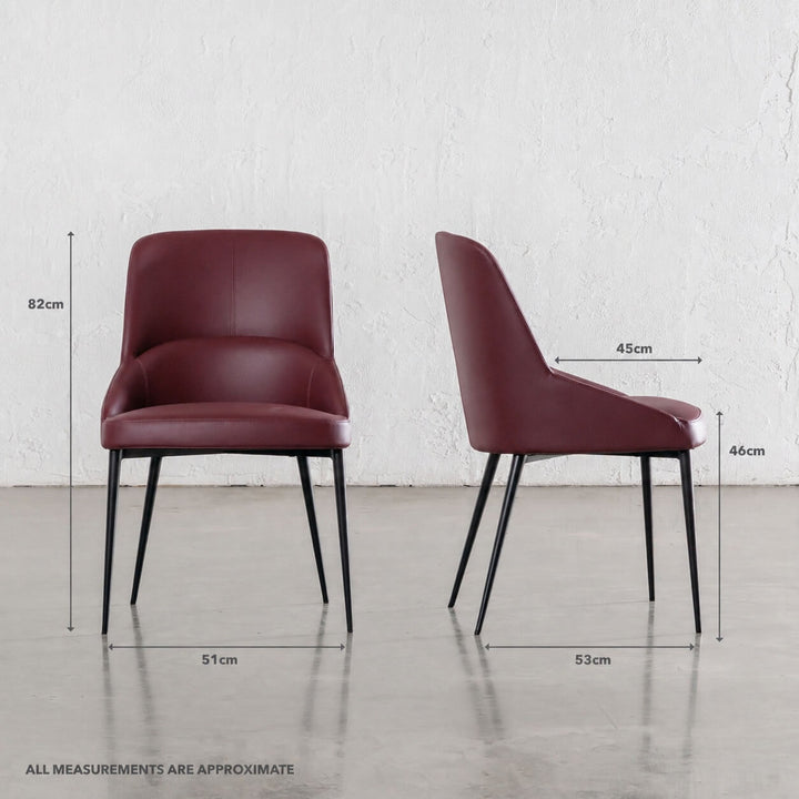 CARTER DINING CHAIR  |  BURNISHED CURRANT VEGAN LEATHER