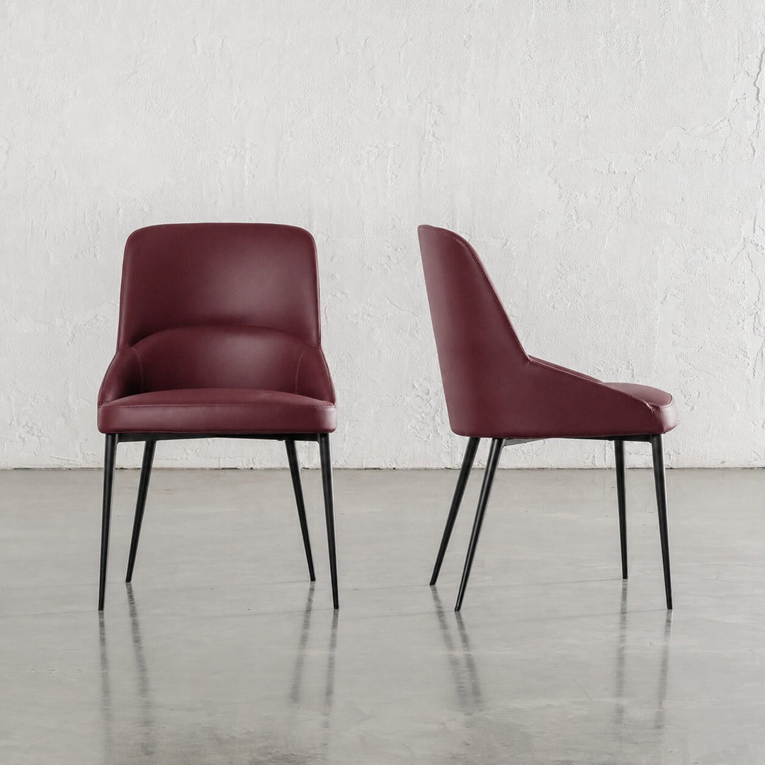 CARTER DINING CHAIR  |  BURNISHED CURRANT VEGAN LEATHER