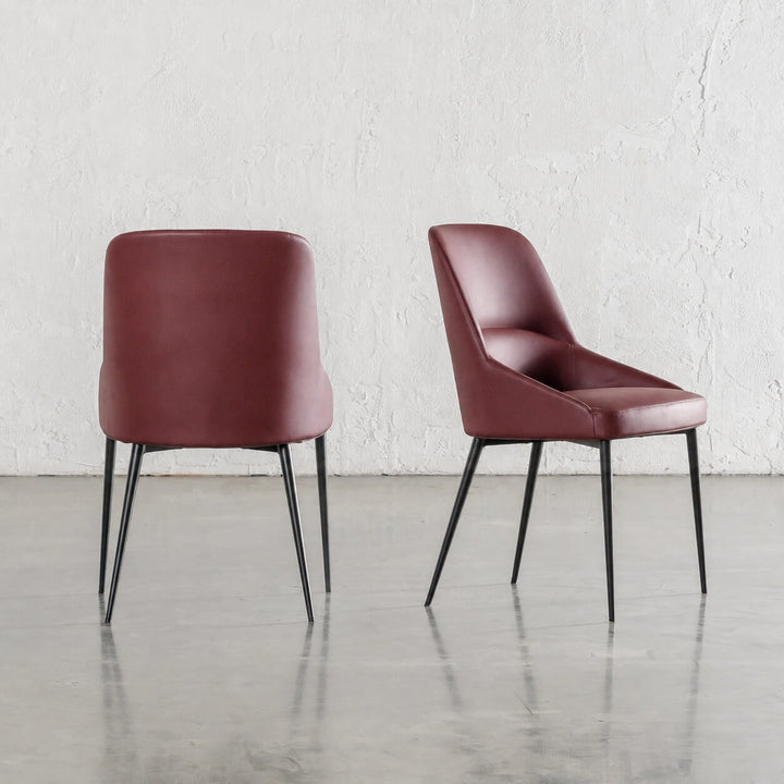 CARTER DINING CHAIR  |  BURNISHED CURRANT VEGAN LEATHER