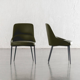 CARTER DINING CHAIR  |  MEDITERRANEAN DEEP OLIVE VEGAN LEATHER