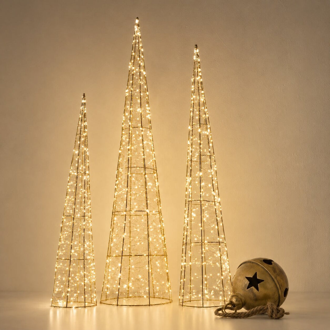 CENTAURI ILLUMINOUS LED CONE XMAS TREES | GOLD