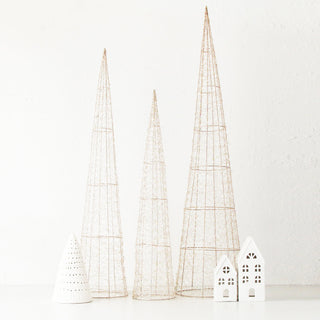 CENTAURI ILLUMINOUS LED CONE XMAS TREE BUNDLE X3 | M + L + XL | GOLD