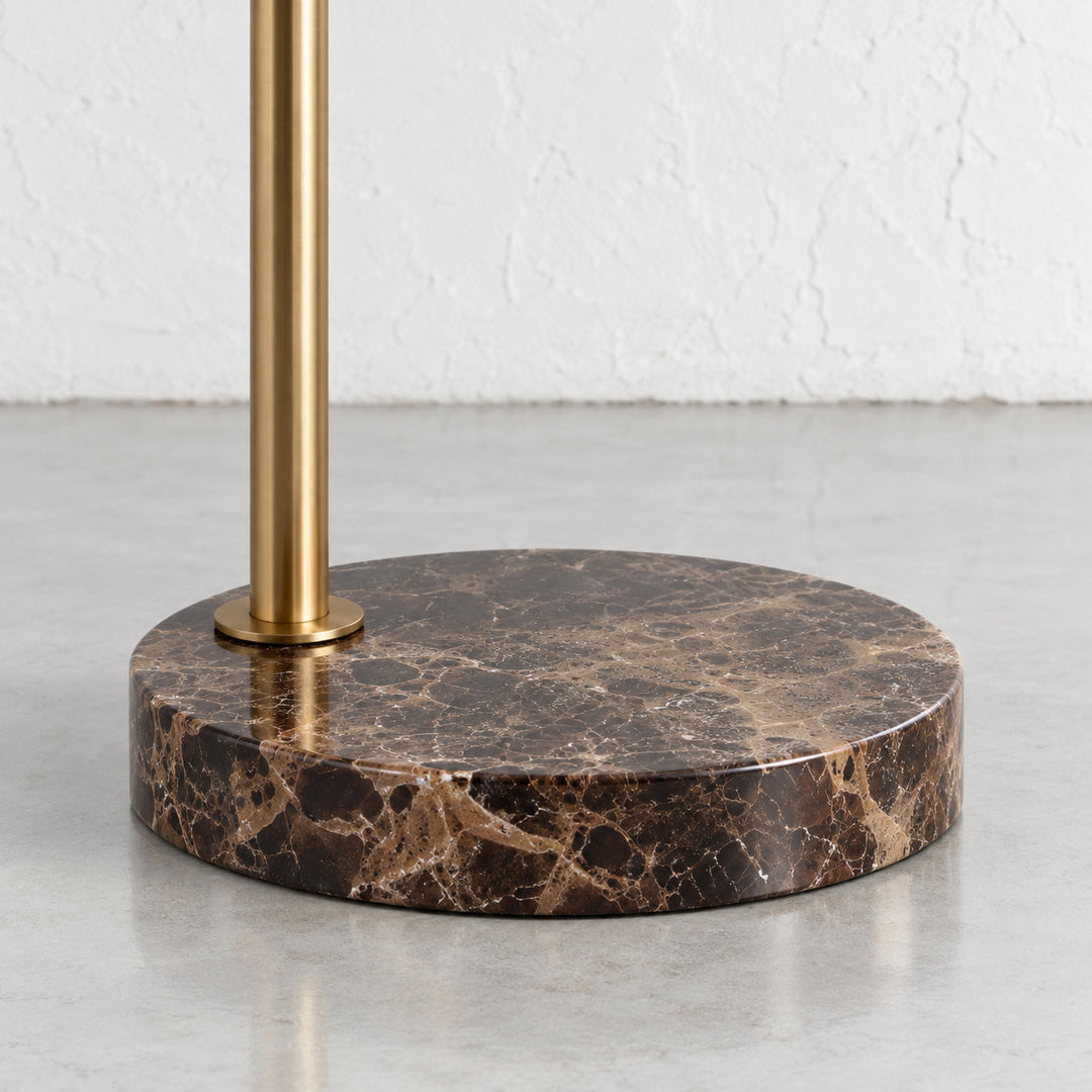 CERRANO FLOOR LAMP  |  180CM  |  ANTIQUE BRASS + MOCHA MARBLE
