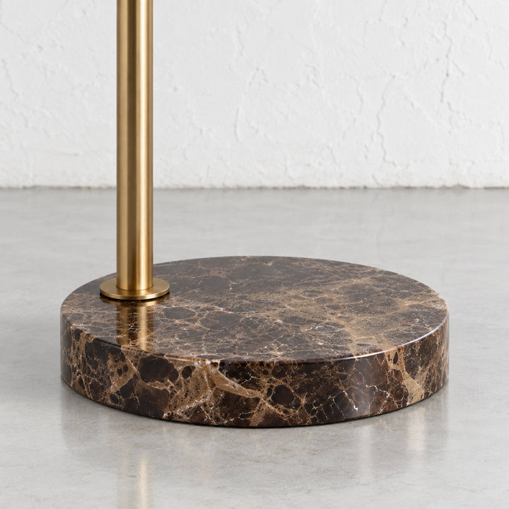 CERRANO FLOOR LAMP  |  180CM  |  ANTIQUE BRASS + MOCHA MARBLE