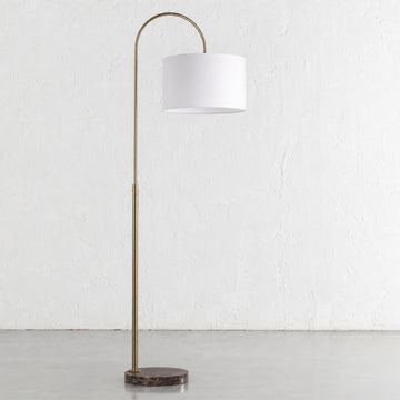 CERRANO FLOOR LAMP  |  180CM  |  ANTIQUE BRASS + MOCHA MARBLE