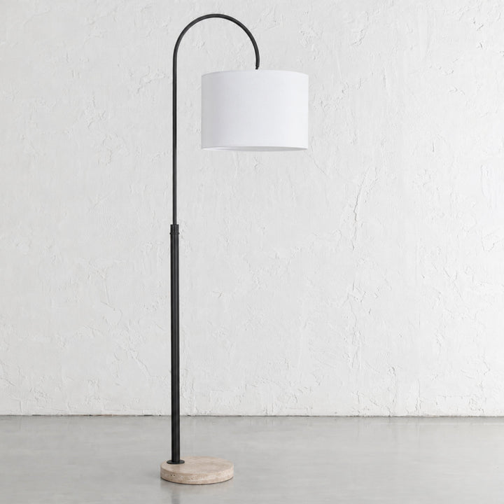 CERRANO FLOOR LAMP  |  180CM  |  DARK BRASS + TRAVERTINE