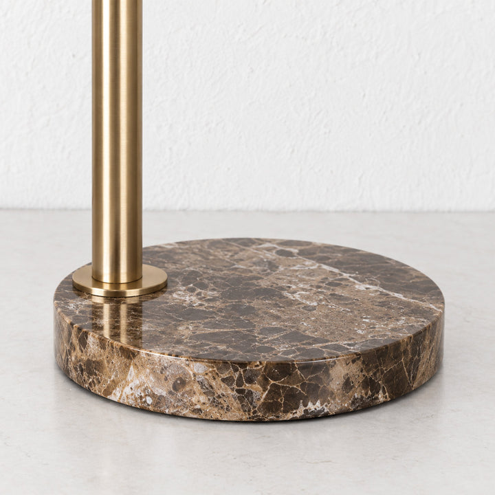 CERRANO TABLE LAMP  |  66CM  |  ANTIQUE BRASS + MOCHA MARBLE