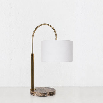 CERRANO TABLE LAMP  |  66CM  |  ANTIQUE BRASS + MOCHA MARBLE