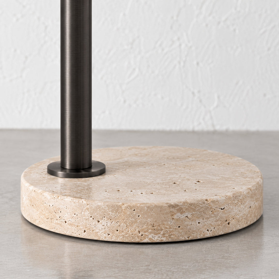 CERRANO TABLE LAMP  |  66CM  |  DARK BRASS + TRAVERTINE