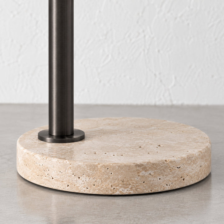CERRANO TABLE LAMP  |  66CM  |  DARK BRASS + TRAVERTINE