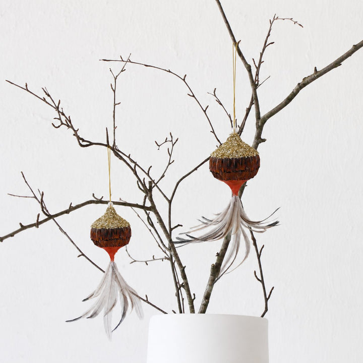 CHATILLON FEATHER CHRISTMAS BAUBLE SETS  |  GOLD