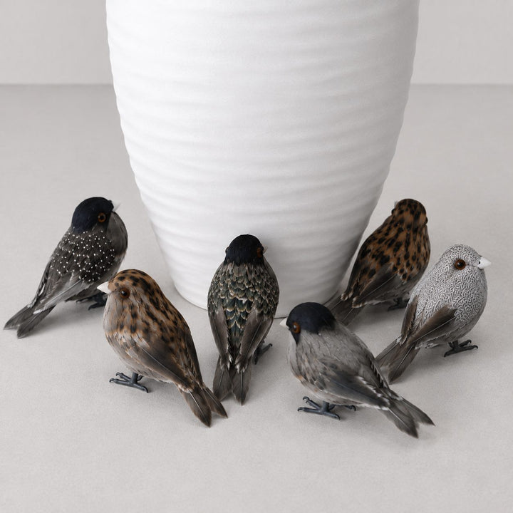 CHATILLON FEATHER CHRISTMAS BIRD SETS  |  NATURAL