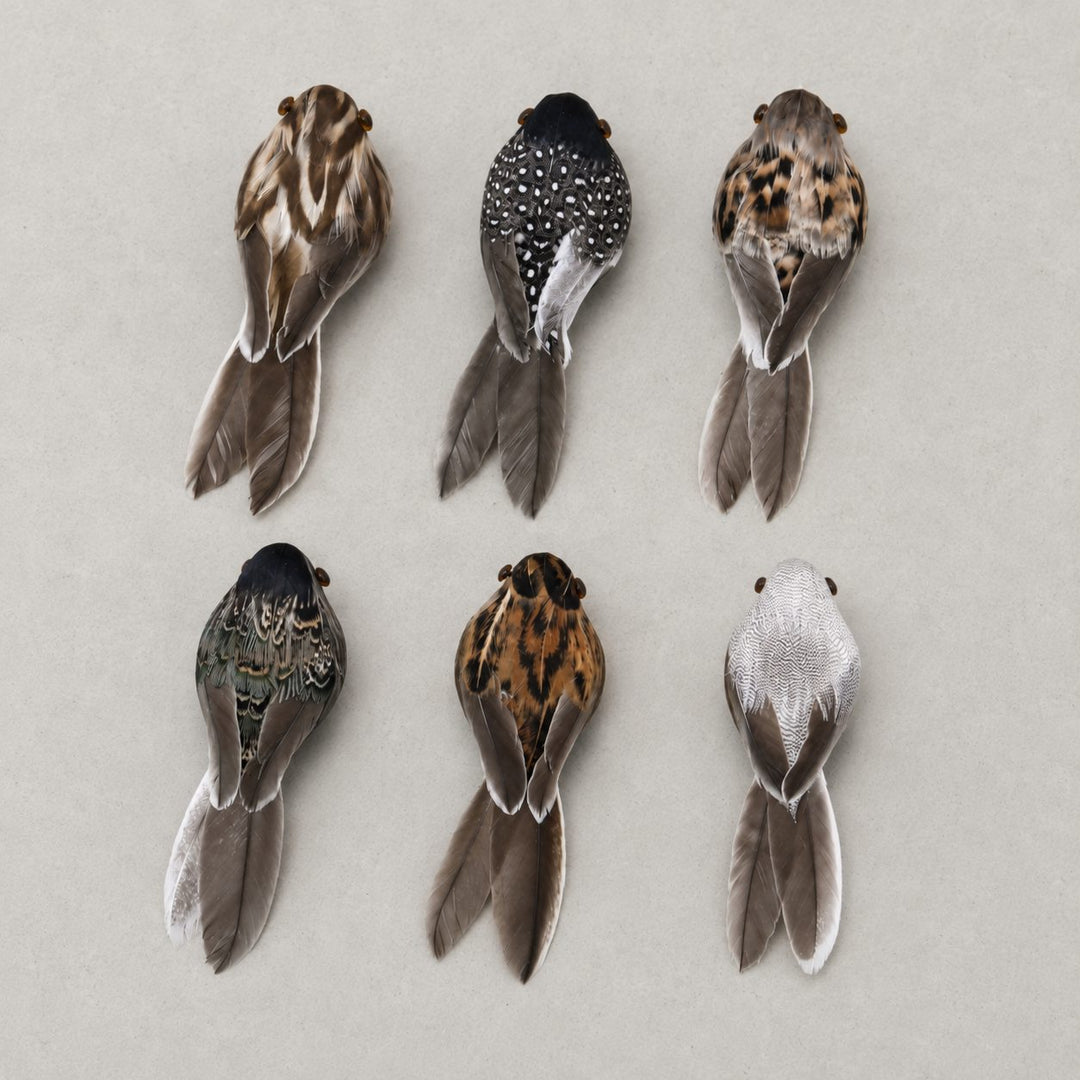CHATILLON FEATHER CHRISTMAS BIRD SETS  |  NATURAL