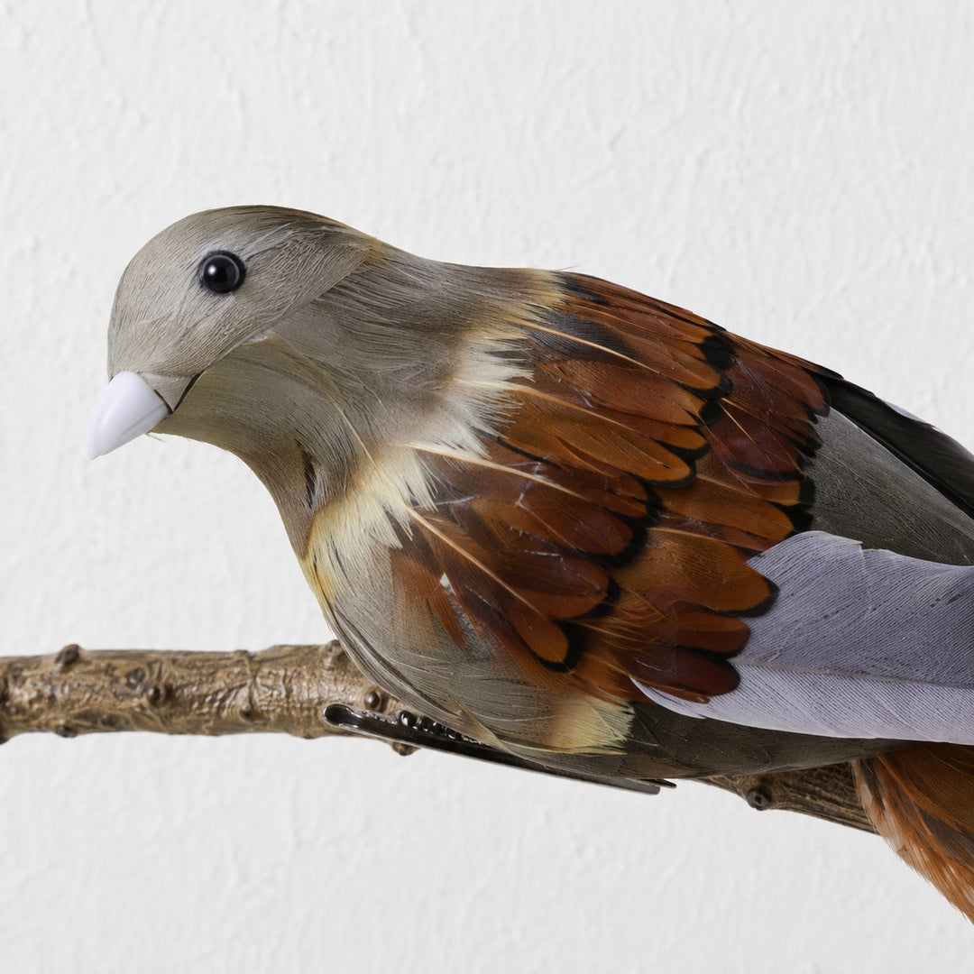 CHATILLON FEATHER CHRISTMAS BIRD CLIP  |  XL 35CM  |  CHESTNUT