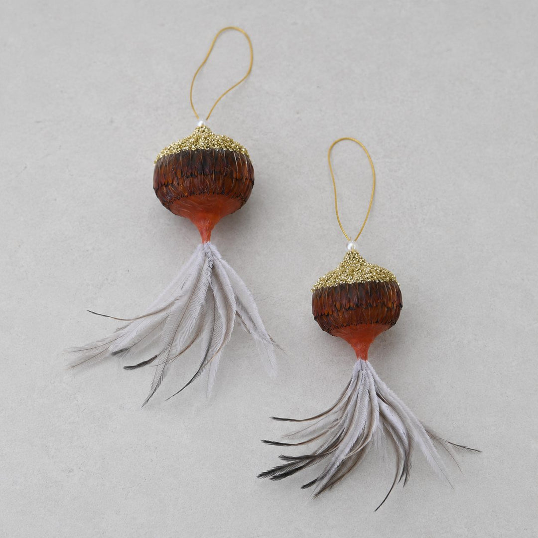 CHATILLON FEATHER CHRISTMAS BAUBLE SETS  |  GOLD