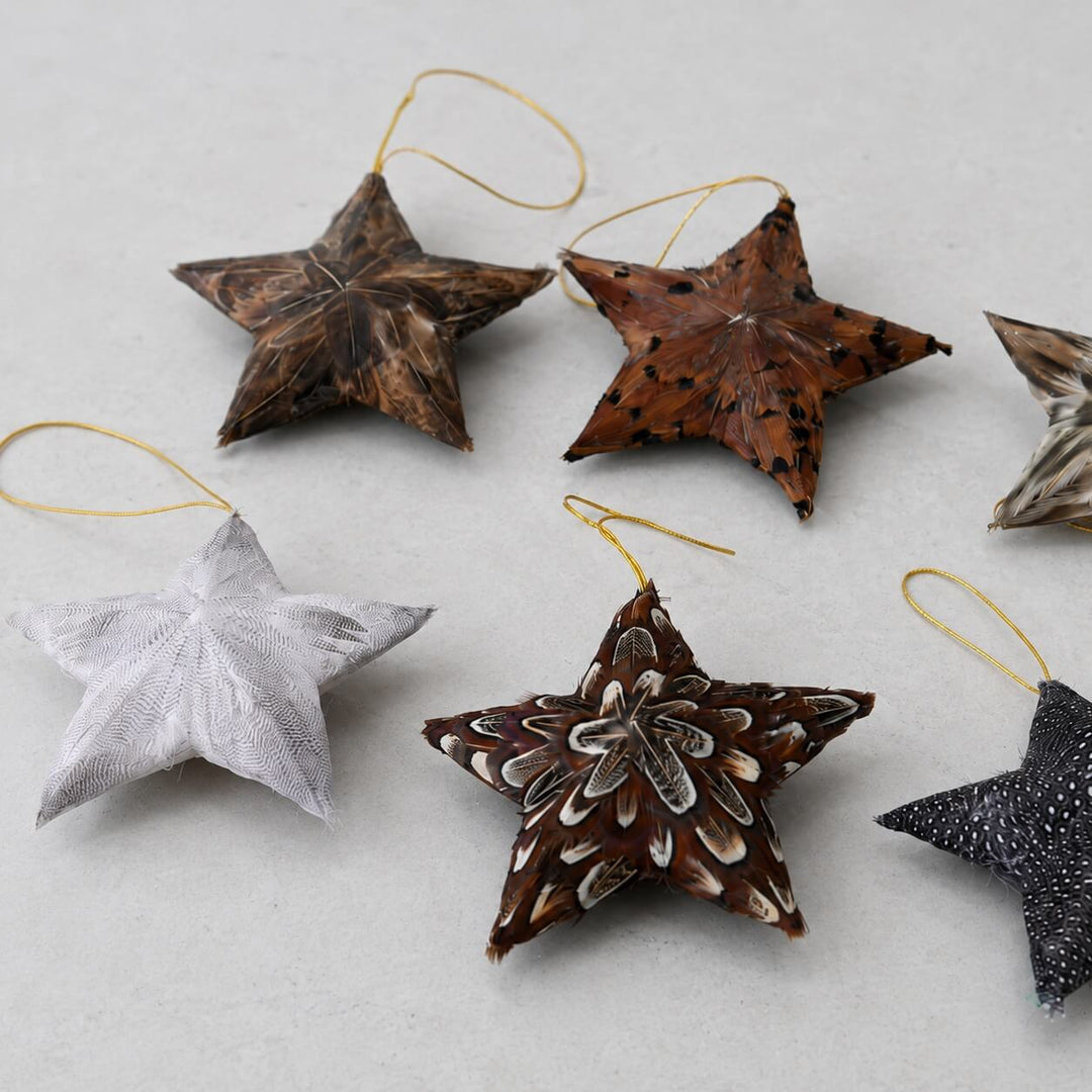 CHATILLON FEATHER CHRISTMAS STAR SETS  |  NATURAL