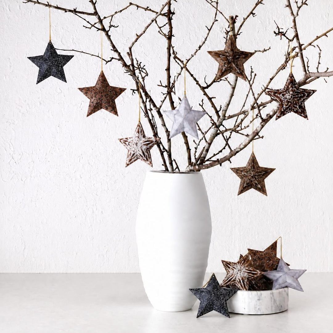 CHATILLON FEATHER CHRISTMAS STAR SETS  |  NATURAL