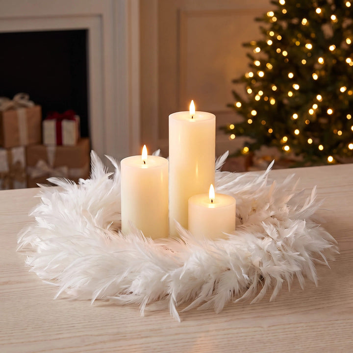 CHATILLON FEATHER WREATHS | WHITE