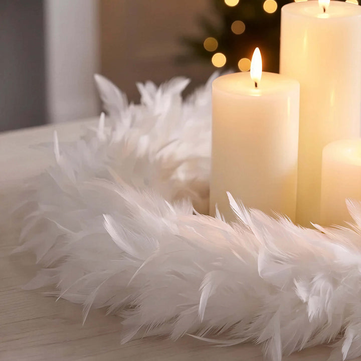 CHATILLON FEATHER WREATHS | WHITE