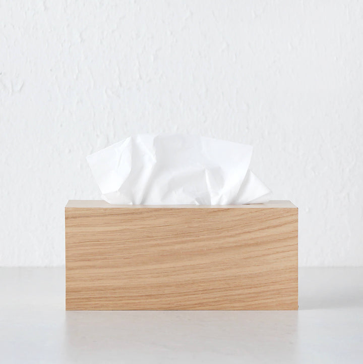 OKU WOOD TISSUE BOX COVER | RECTANGLE | NATURAL