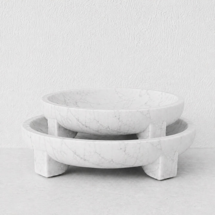 Coachel Pedestal Bowl  |  40cm  |  White Marble