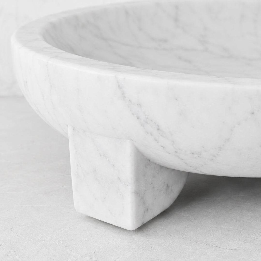 Coachel Pedestal Bowl  |  40cm  |  White Marble