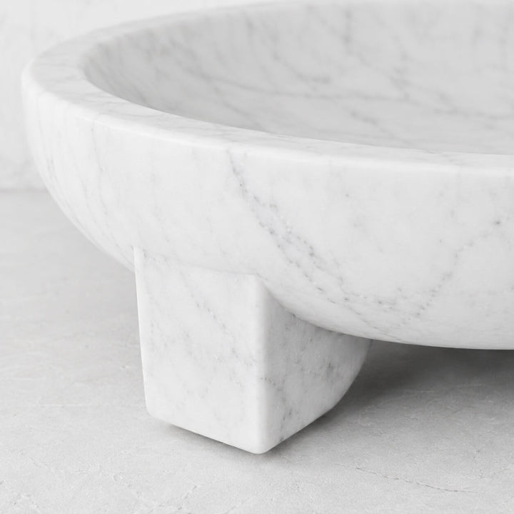 Coachel Pedestal Bowl  |  40cm  |  White Marble