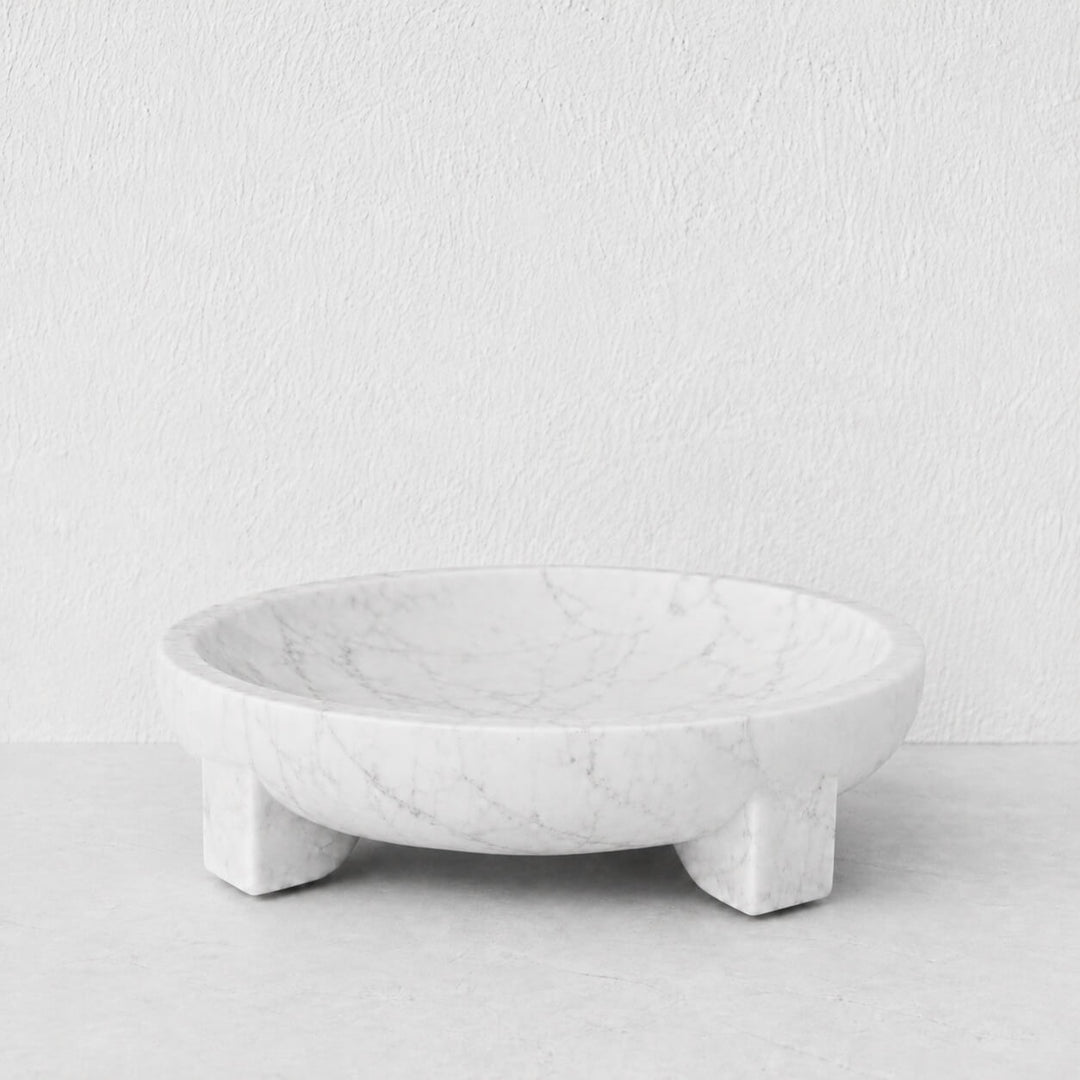 Coachel Pedestal Bowl  |  40cm  |  White Marble