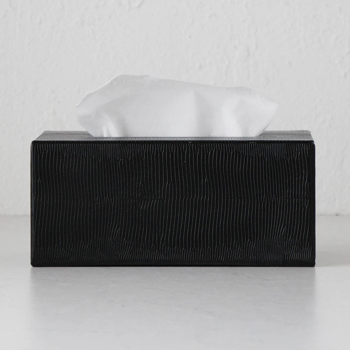 CONRAD SNAKE RECTANGLE TISSUE BOX COVER  |  BUNDLE X2  |  NOIR BLACK