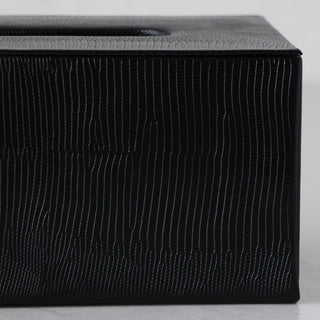 CONRAD SNAKE SQUARE TISSUE BOX  |  NOIR BLACK