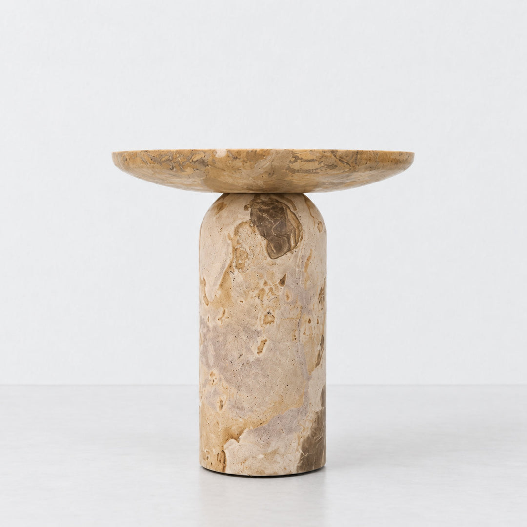 CORINTH FOOTED BOWL  |  25CM  |  CAPRI BEIGE MARBLE