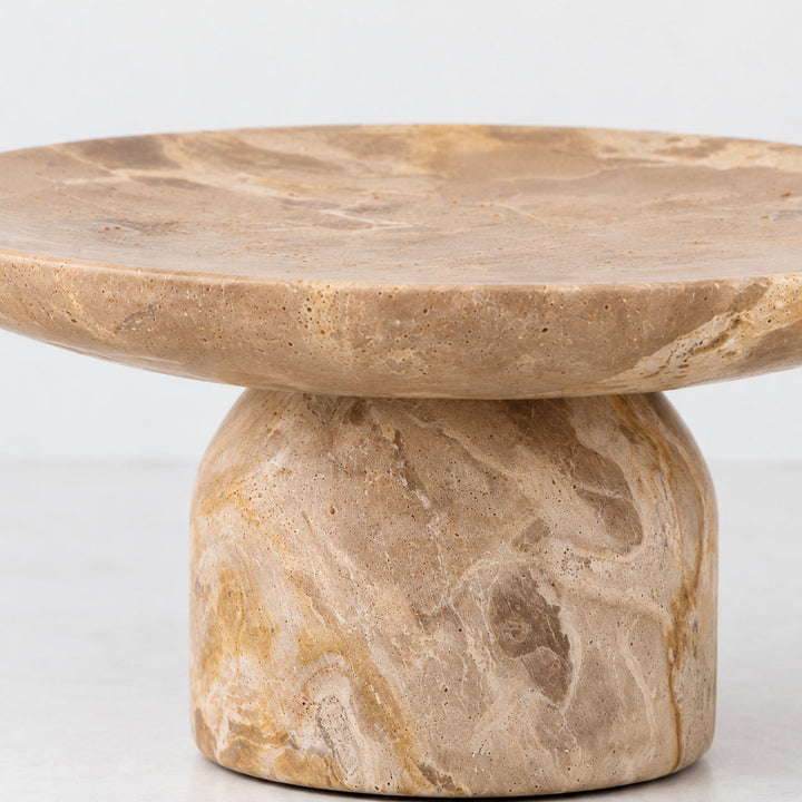 CORINTH FOOTED CAKE STAND  |  25CM  |  CAPRI BEIGE MARBLE