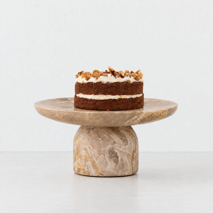 CORINTH FOOTED CAKE STAND  |  25CM  |  CAPRI BEIGE MARBLE