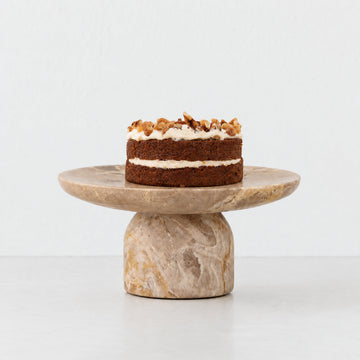 CORINTH FOOTED CAKE STAND  |  25CM  |  CAPRI BEIGE MARBLE