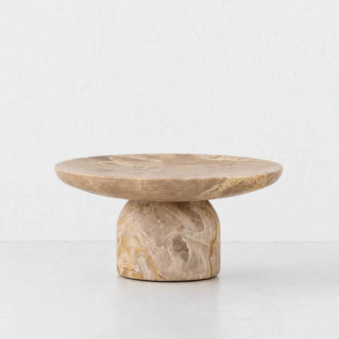 CORINTH FOOTED CAKE STAND  |  25CM  |  CAPRI BEIGE MARBLE