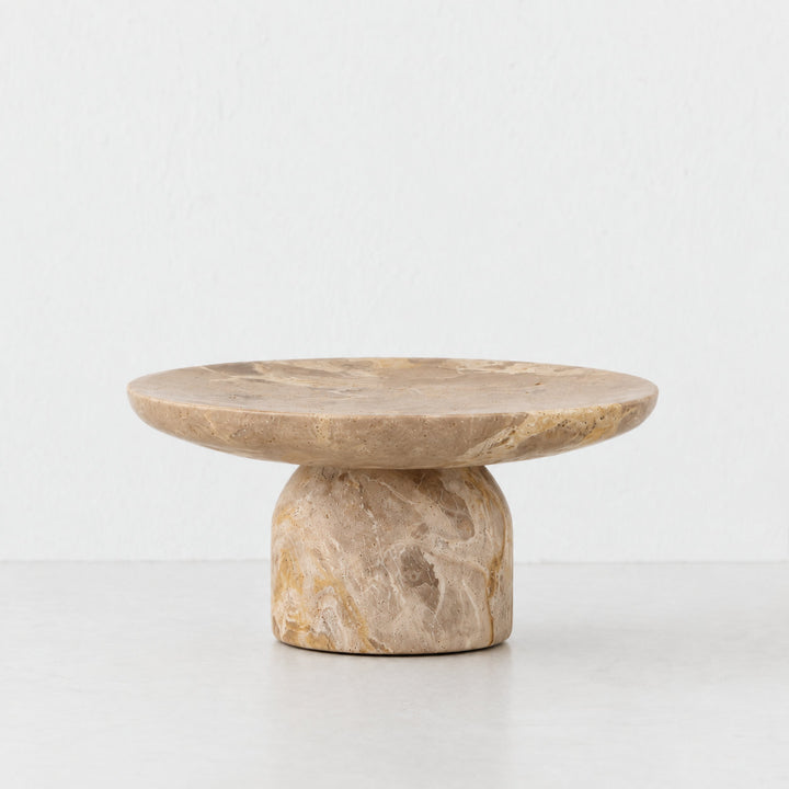 CORINTH FOOTED CAKE STAND  |  25CM  |  CAPRI BEIGE MARBLE