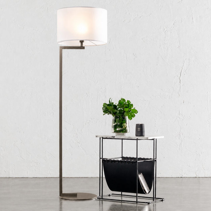CORMONT FLOOR LAMP  |  DARK BRASS + WHITE SHADE