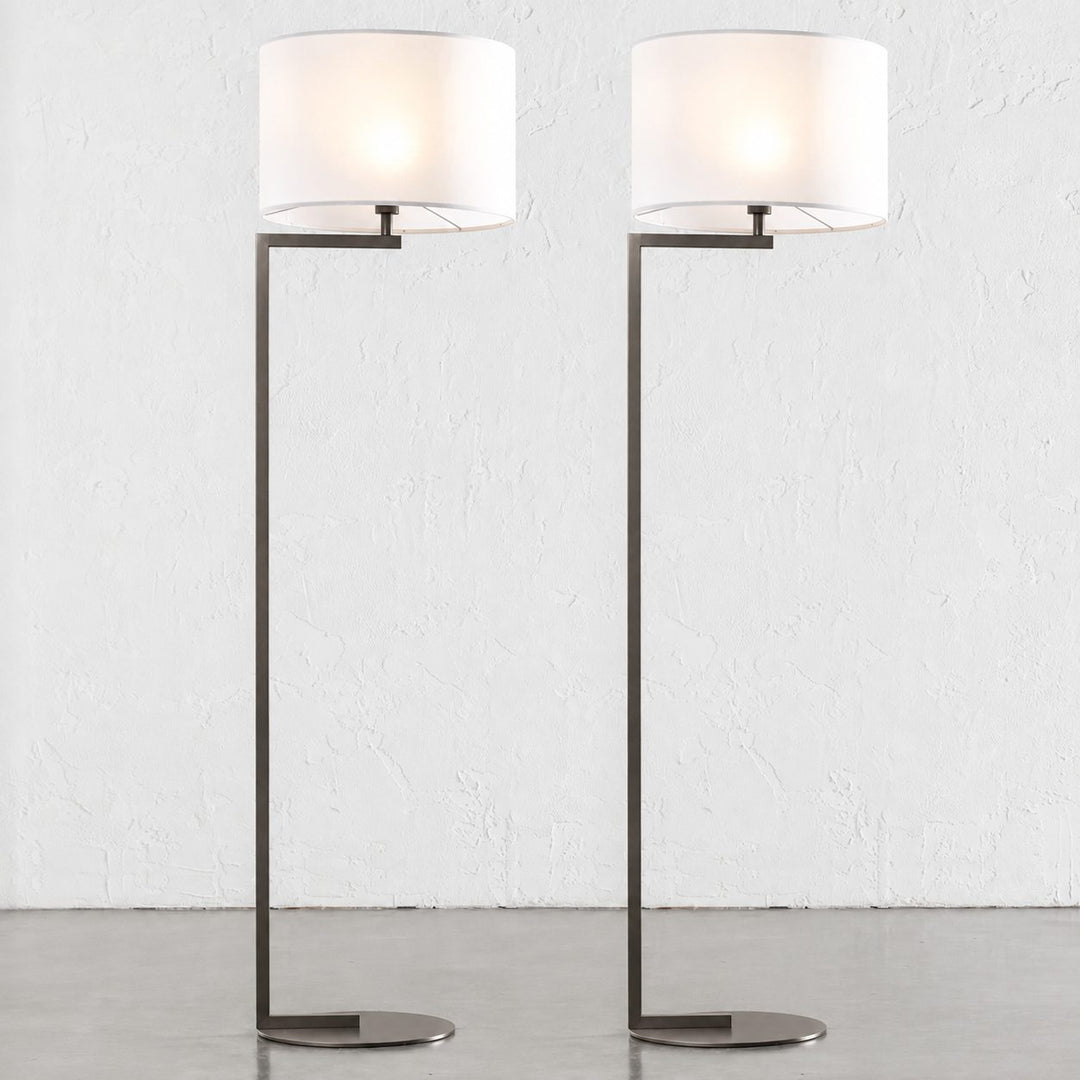 CORMONT FLOOR LAMP  |  DARK BRASS + WHITE SHADE