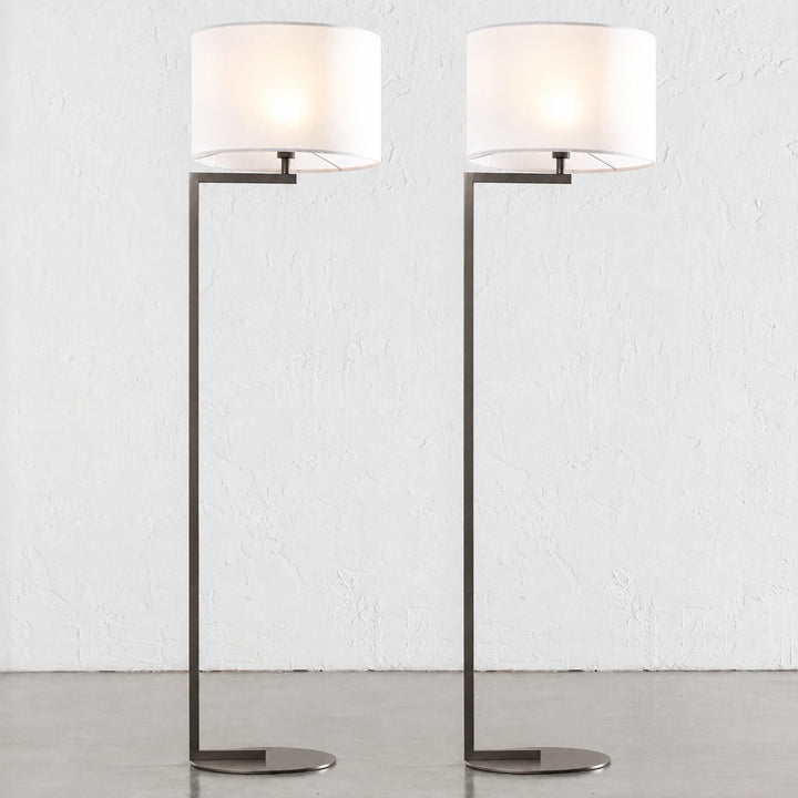 CORMONT FLOOR LAMP  |  DARK BRASS + WHITE SHADE