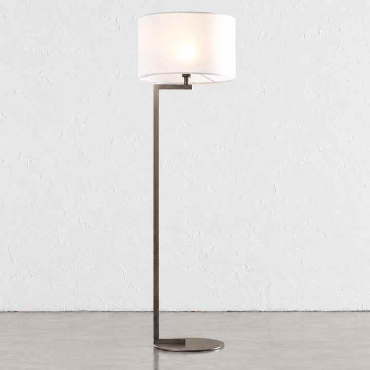 CORMONT FLOOR LAMP  |  DARK BRASS + WHITE SHADE