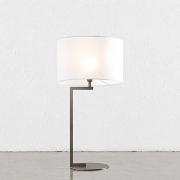 CORMONT TABLE LAMP  |  DARK BRASS + WHITE SHADE