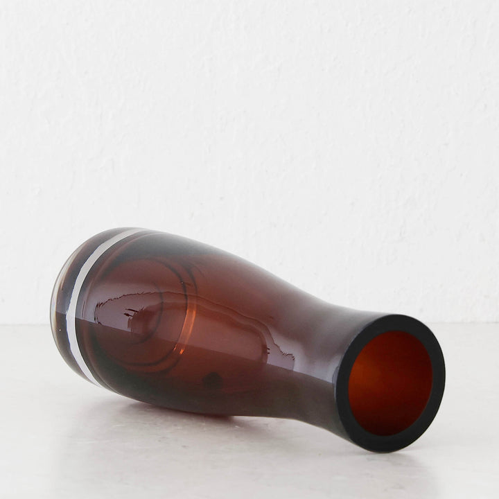 DANSK VASE |  27CM  |  RUST CLAY GLASS