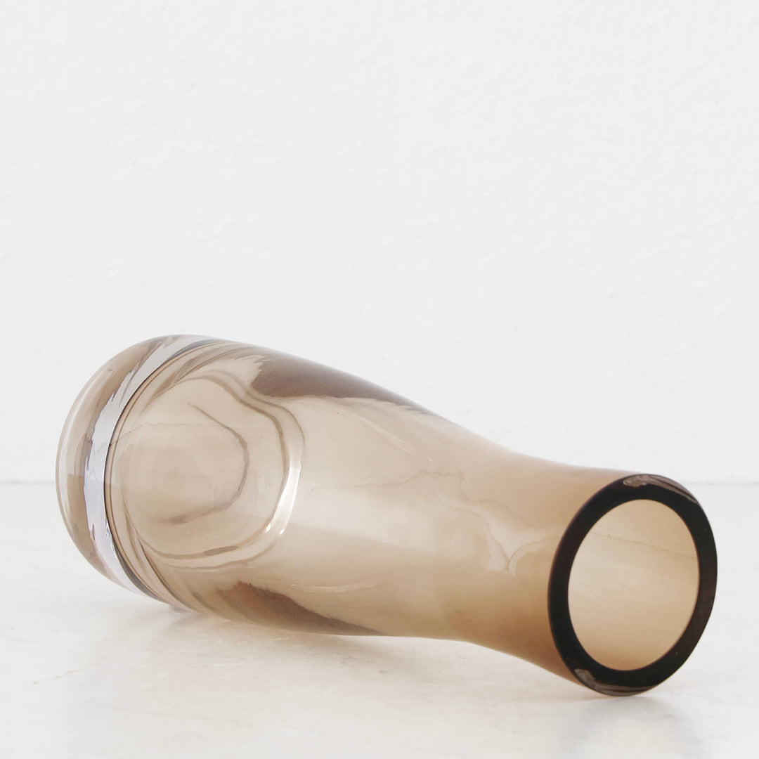DANSK VASE |  27CM  |  SMOKED BRONZE GLASS