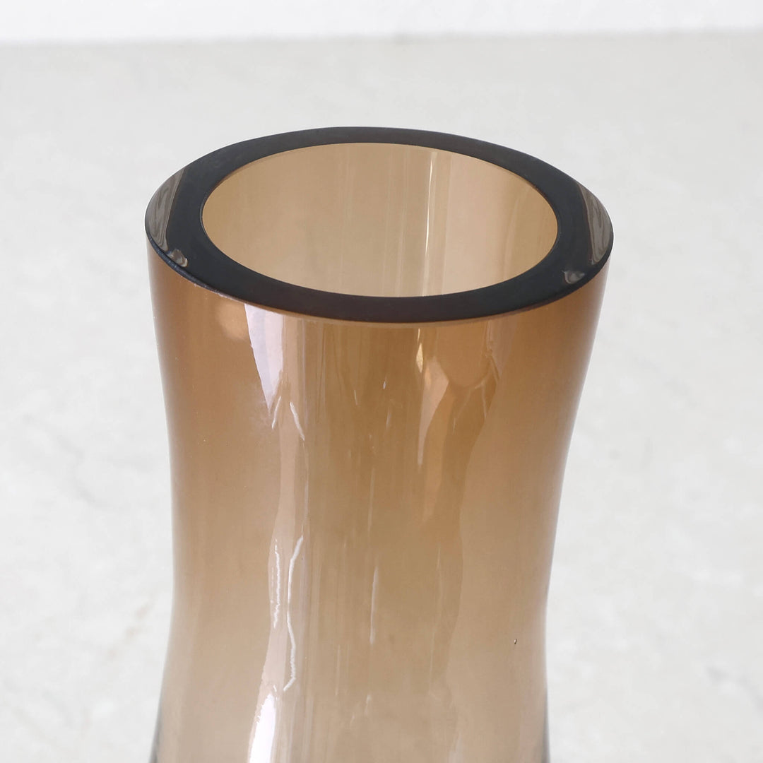 DANSK VASE |  27CM  |  SMOKED BRONZE GLASS