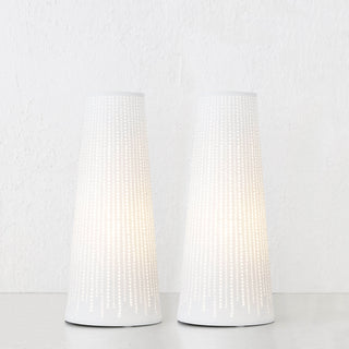 DIANNA PORCELAIN TAPERED LAMP BUNDLE X2  |  SMALL  |  WHITE