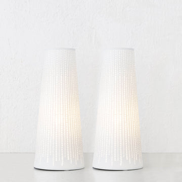 DIANNA PORCELAIN TAPERED LAMP BUNDLE X2  |  SMALL  |  WHITE
