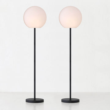 LBD EXCLUSIVE  |  DINESH OUTDOOR LED FLOOR LAMP BUNDLE X2  |  WHITE + BLACK