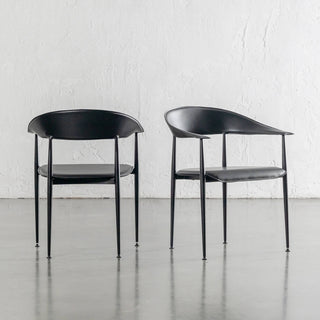 DONATO VEGAN LEATHER DINING CHAIR  |  NOIR BLACK